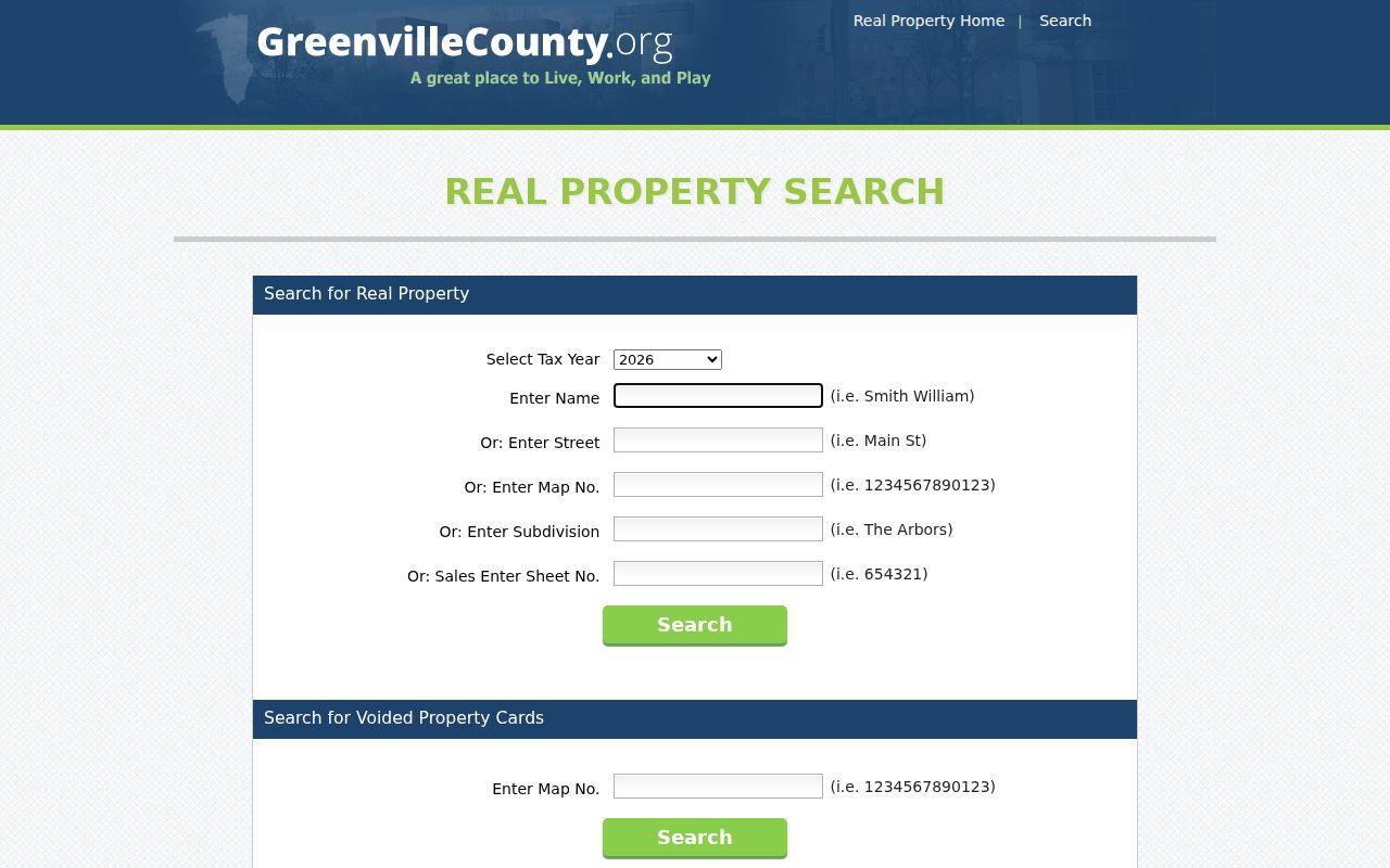 Simpsonville residents directory Greenville County Real Property Search