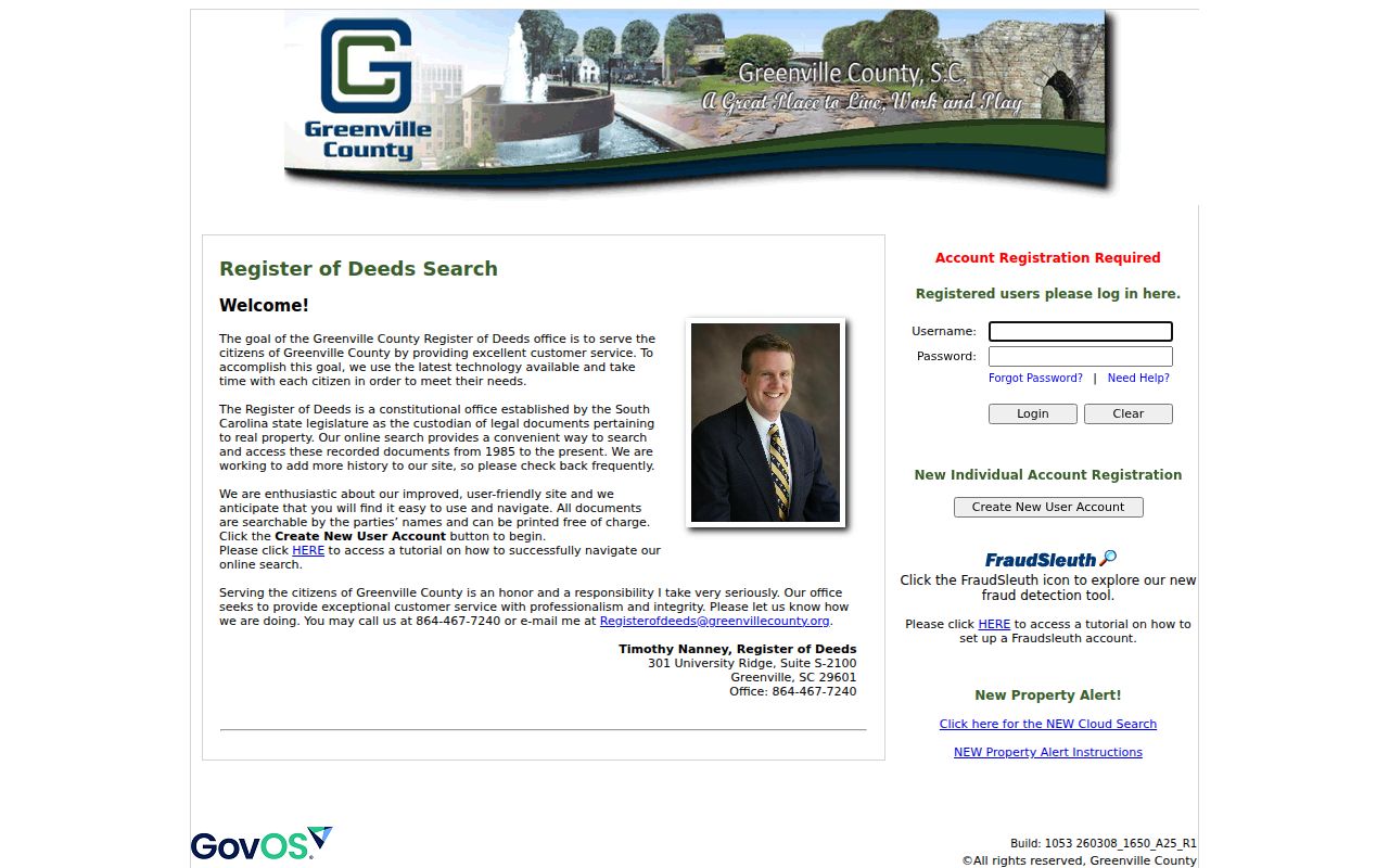 Simpsonville residents directory Greenville County Register of Deeds gateway