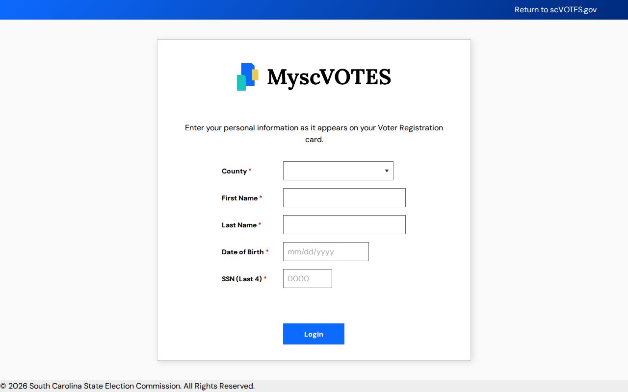 Simpsonville residents directory MySCVotes personal voter lookup