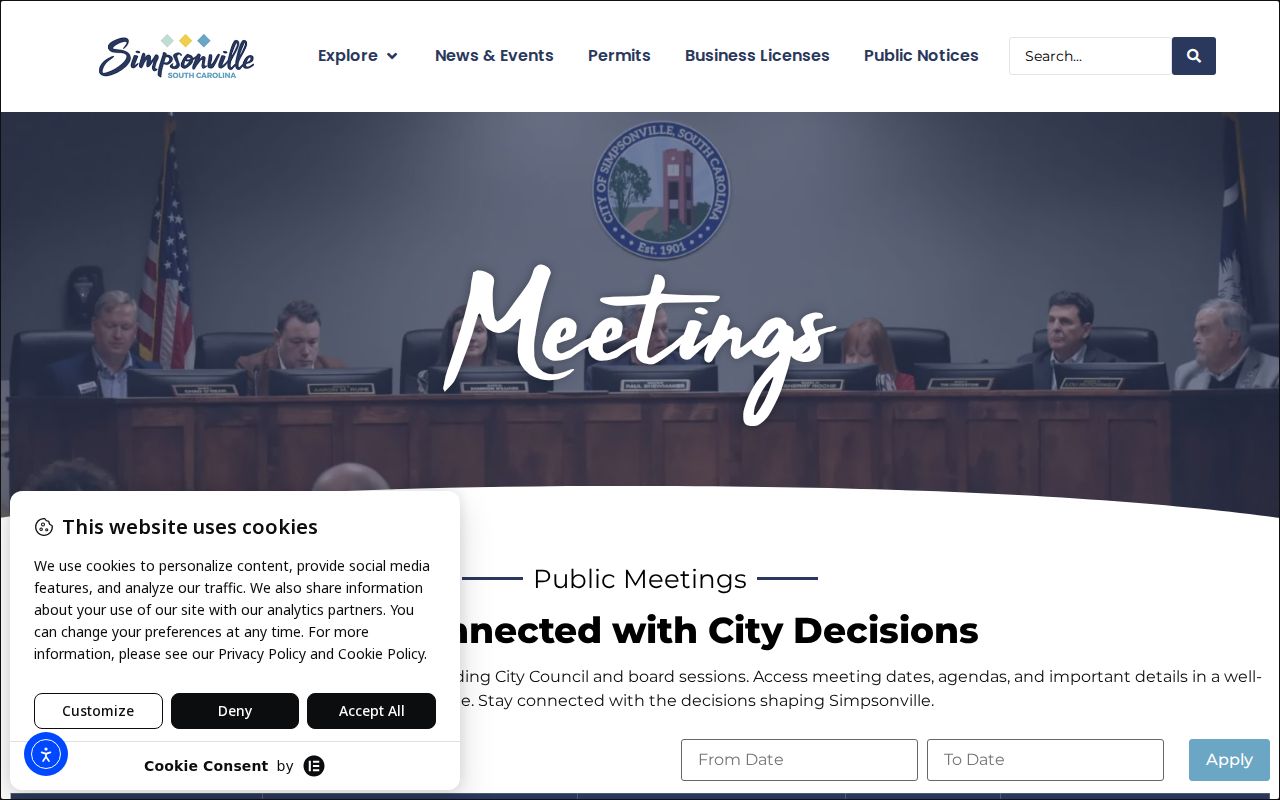 Simpsonville block meeting records archive