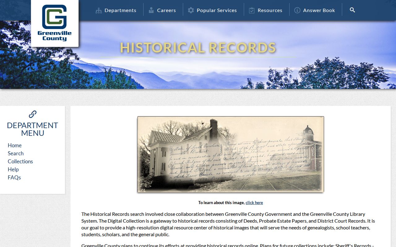 Simpsonville previous residents Greenville historical records portal